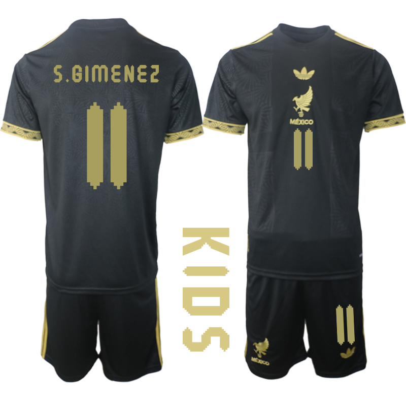 Youth 2025-2026 National Team Season Mexico Black #11 Soccer Jersey